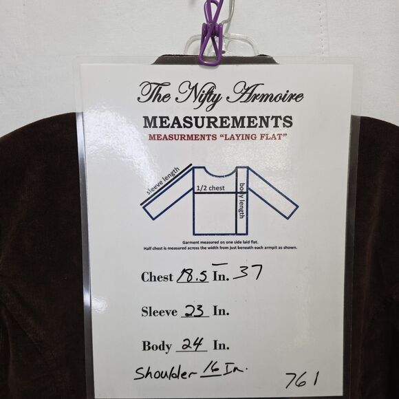 Live A Little Stretch Corduroy Jacket Blazer Med Brown Western Cowgirl Chic - Picture 8 of 10